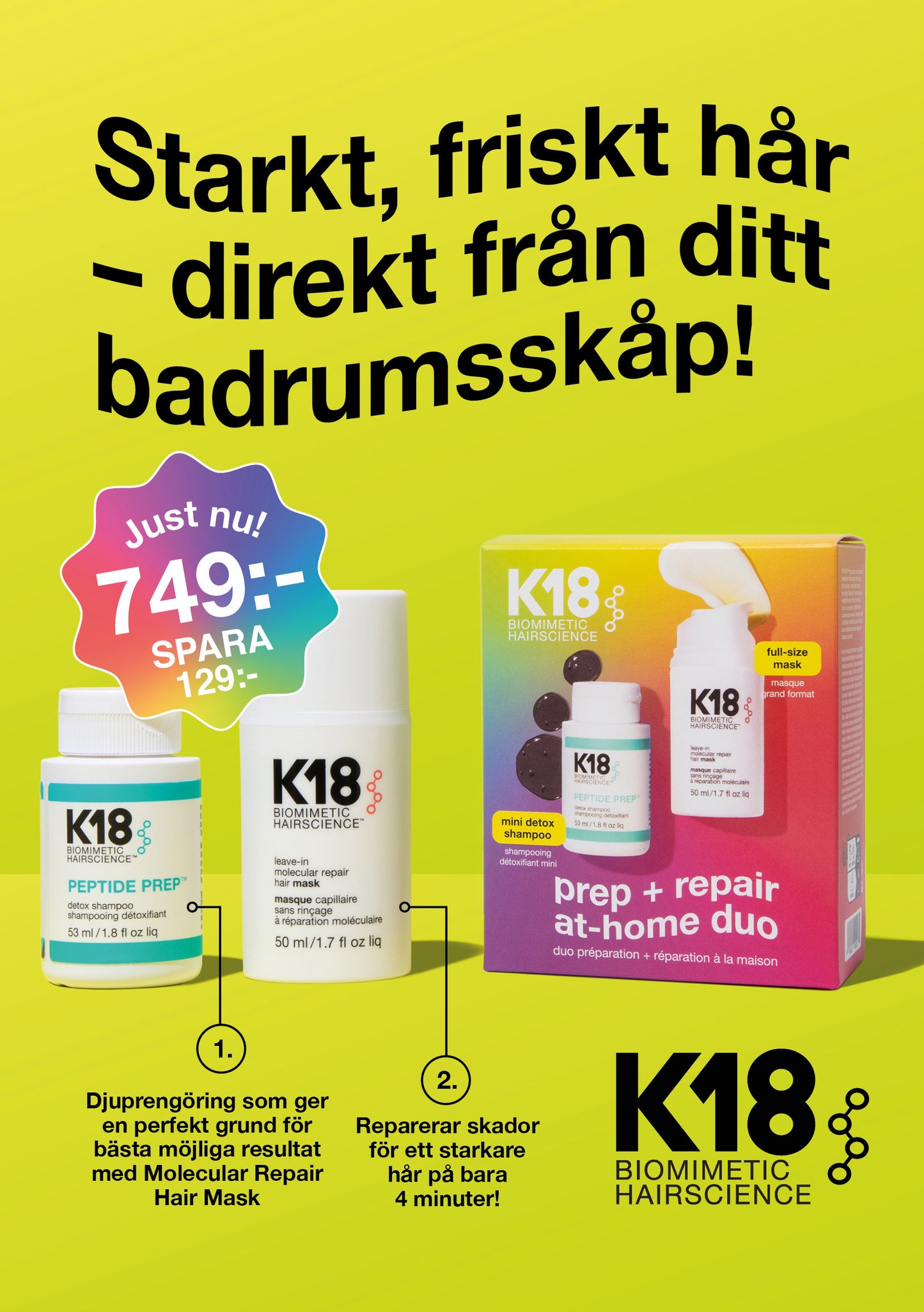 K18 Kampanj DUO - Mini detox shampoo + full size mask