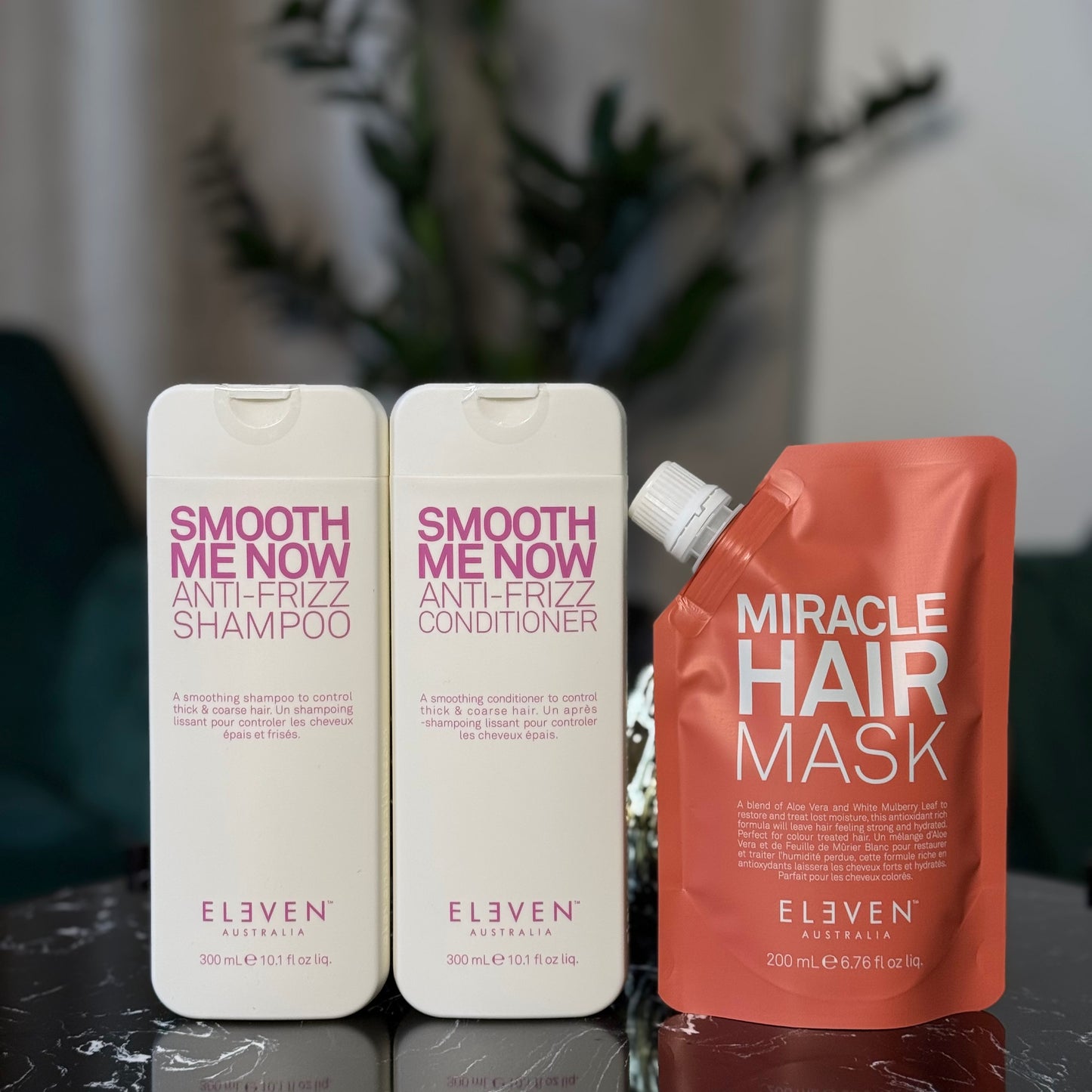 ELEVEN Australia Smooth Me Now – Anti-Frizz Shampoo & Conditioner + GRATIS Miracle Hair Treatment Mask