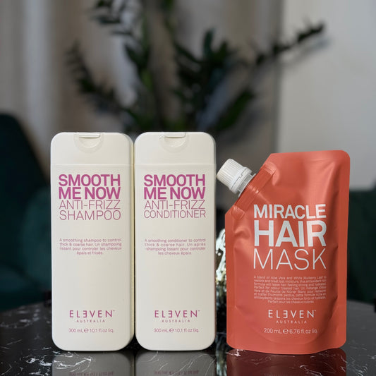 ELEVEN Australia Smooth Me Now – Anti-Frizz Shampoo & Conditioner + GRATIS Miracle Hair Treatment Mask